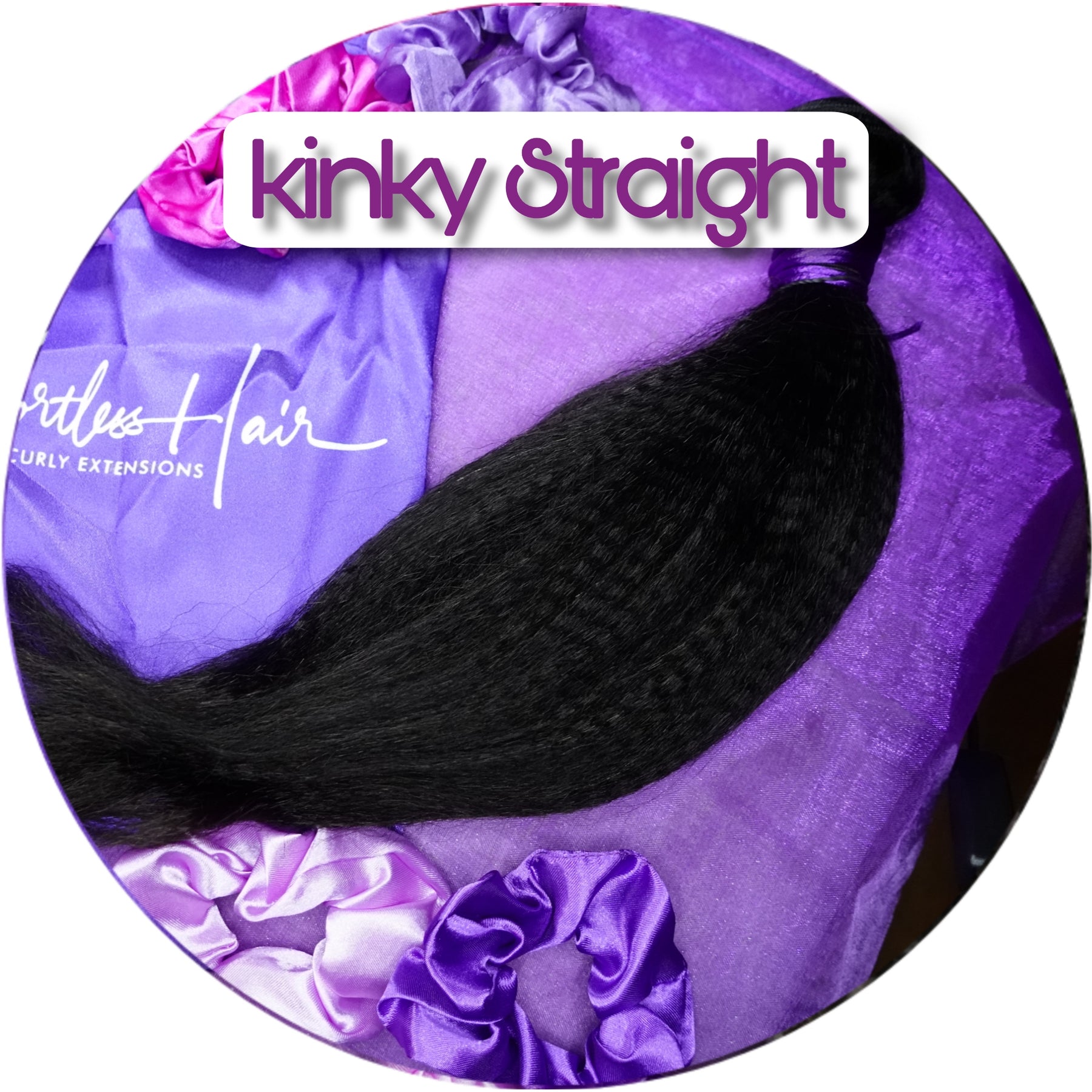 KINKY STRAIGHT 10pc Human Crochet + HALF Wig